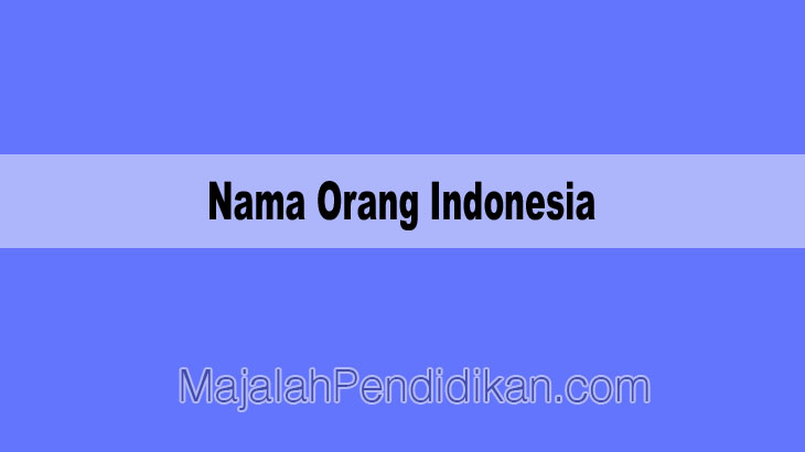 Nama Orang Indonesia