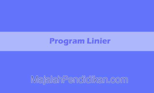 pengertian program linear
